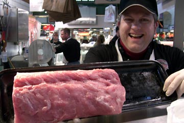 Pat holding my pork loin roast