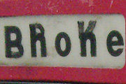 Detail of word 'broke'