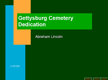 Screenshot of Gettysburg Address PowerPoint