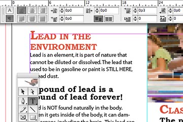 Screenshot of brochure layout created with InDesign software