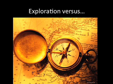 Exploration image with compass