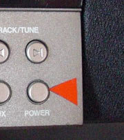 Close-up of controls on SoundWorks radio