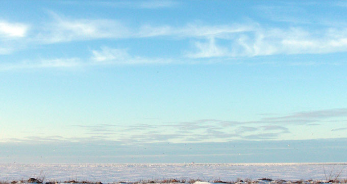 Looking north across Lake Erie from Edgewater Park