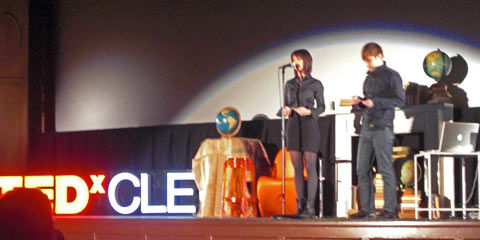 TEDxCLE stage at start of event