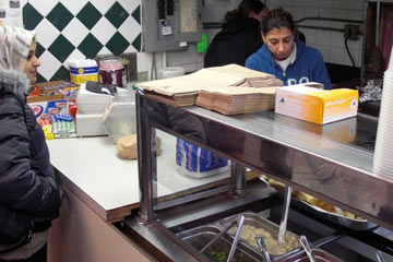 Maha's falafel stand at the west side market
