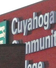 Cuyahoga Community College sign on building