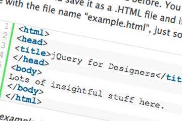 Screenshot from jQuery tutorial