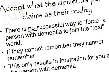 Guidelines for dealing with dementia