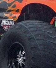 Tire on monster truck