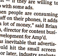 Article about cellphone ads