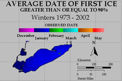 Ice cover chart for Lake Erie