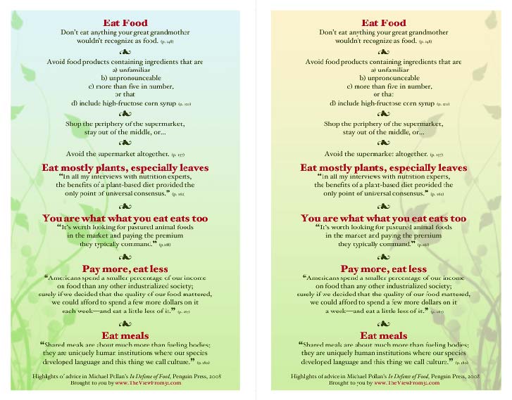Eat Food advice card