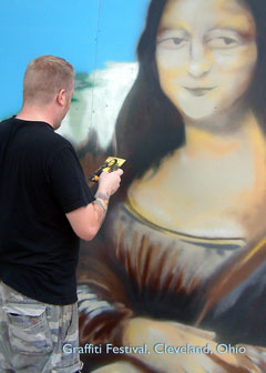 Mona LIsa graffiti picture