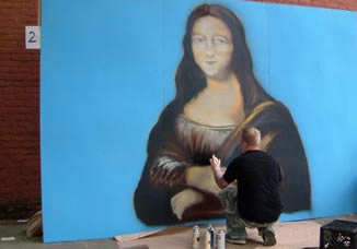 Full view of Mona LIsa in early stages