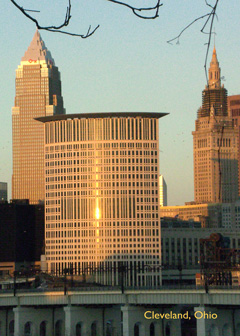 Cleveland skyline - gold