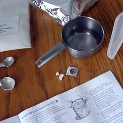 Cheesemaking ingredients on table