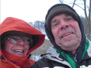 Al & Joanne bundled up for a cold walk
