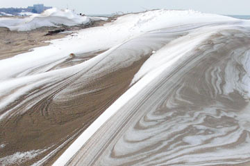 Sand and snow at Edgewater Park