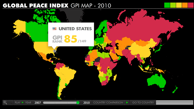 World map / Global Peace Index