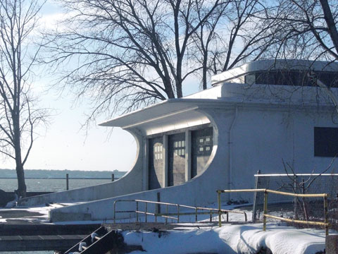 Old Coast Guard station boat house