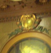 Ornate plasterwork in old bank building