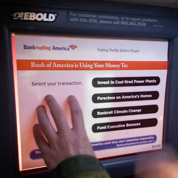 Modified ATM screen, Bank of America