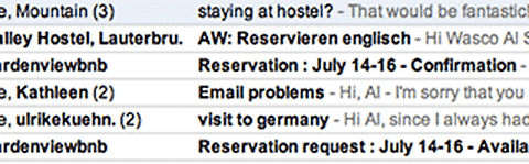 Emails related to trip to Germany and Switzerland