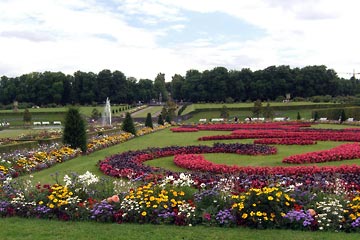 Formal flower gardens at the palace