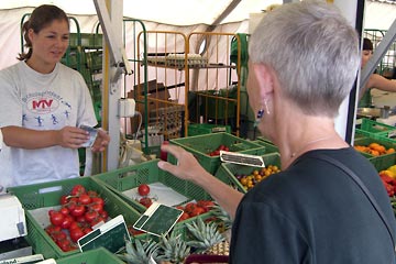 Buying vegetables at the farmer's market