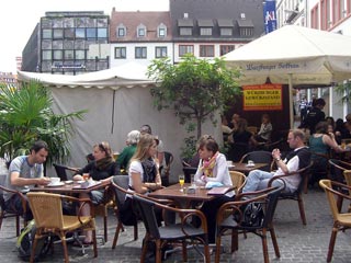 Outdoor cafe in Wurzburg