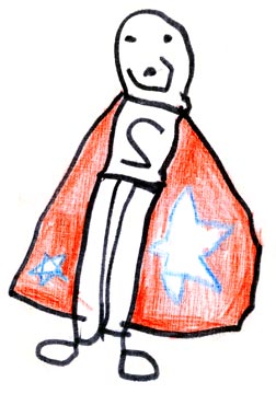 Child's drawing of Superman