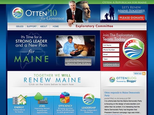 Compare homepages of Les Otten and Barack Obama