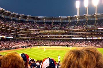 View from the lower level seats towards the diamond