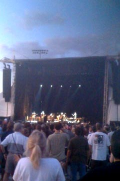 View toward the stage at Dylan concert