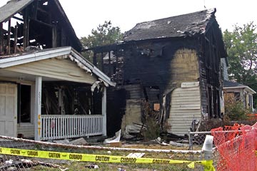 Burned-out houses