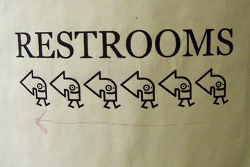 arrows to restroom