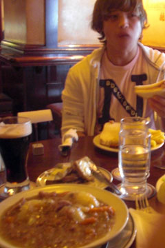 Irish meal at a pub in Dublin