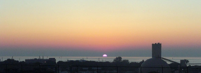 Sunset over Lake Erie, looking west from W.32nd St.