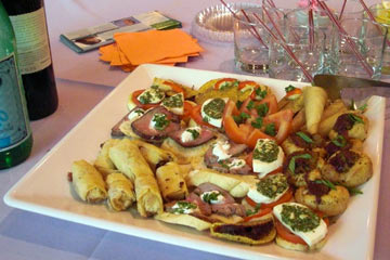 Appetizers on tray