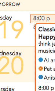 Detail of calendar page