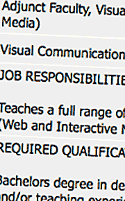 Detail of printed job description
