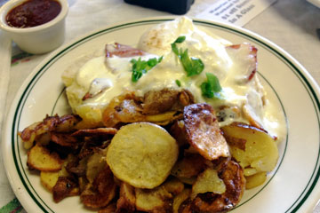 Eggs and potatoes at Beachland Ballroom