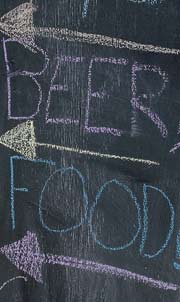 Writing on chalkboard