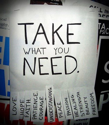 Take What You Need sign