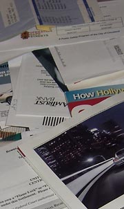 Junk mail - July 1, 2007 Pile of junk mail on table