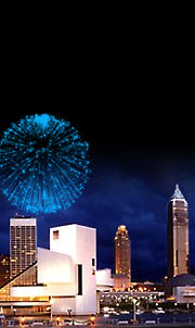 Fireworks; beach Picture of fireworks over Cleveland