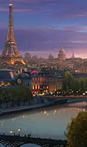 Paris skyline shot from the movie 