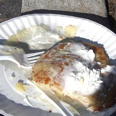 Potato pancake on paper plate