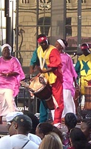 Ingenuity Day 4: Toni Dove's Spectropia; more drums; second looks - July 21, 2007 African drummers on stage at Ingenuity