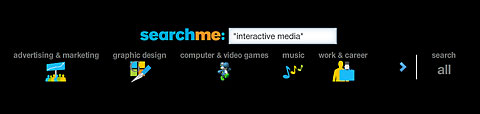 SearchMe screen showing categories